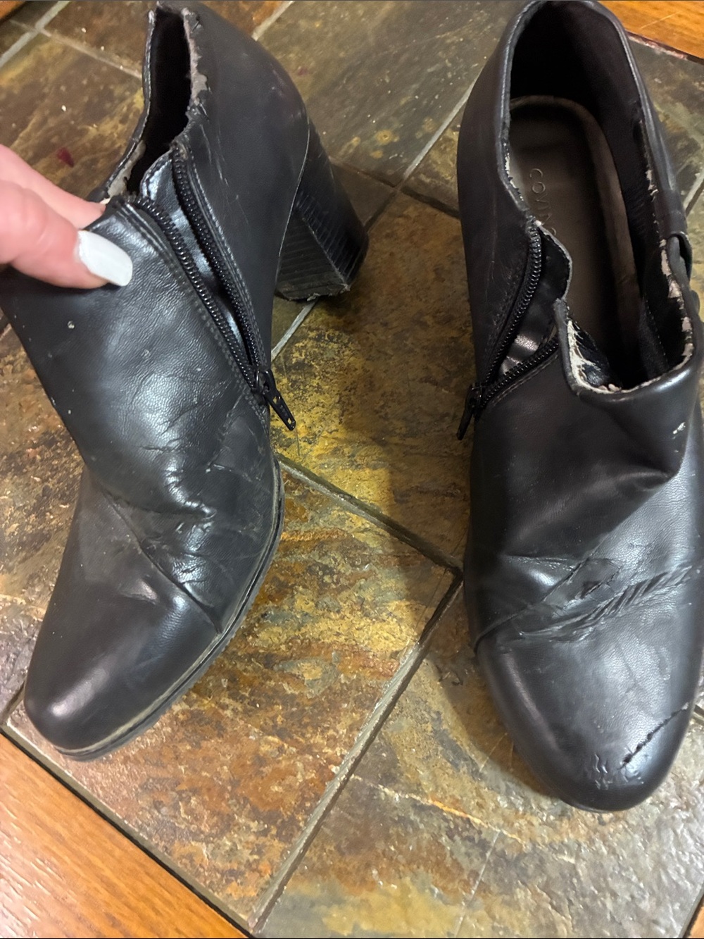 Black Women's Ankle Booties with Side Zipper $5$  SIZE 8